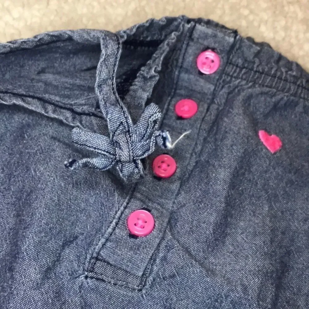 Carters 6 months denim and pink romper